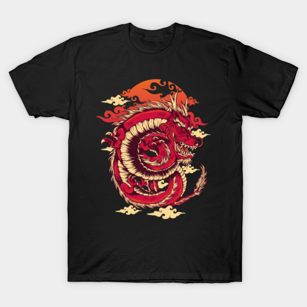 Japanese Art Style Dragon - Japanese Dragon - T-Shirt | TeePublic